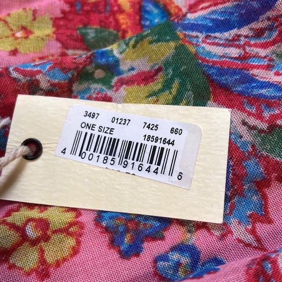 AERIE Pink Colorful Floral Scarf Sarong Wrap Flowers 77 x 26 inches - Picture 12 of 14